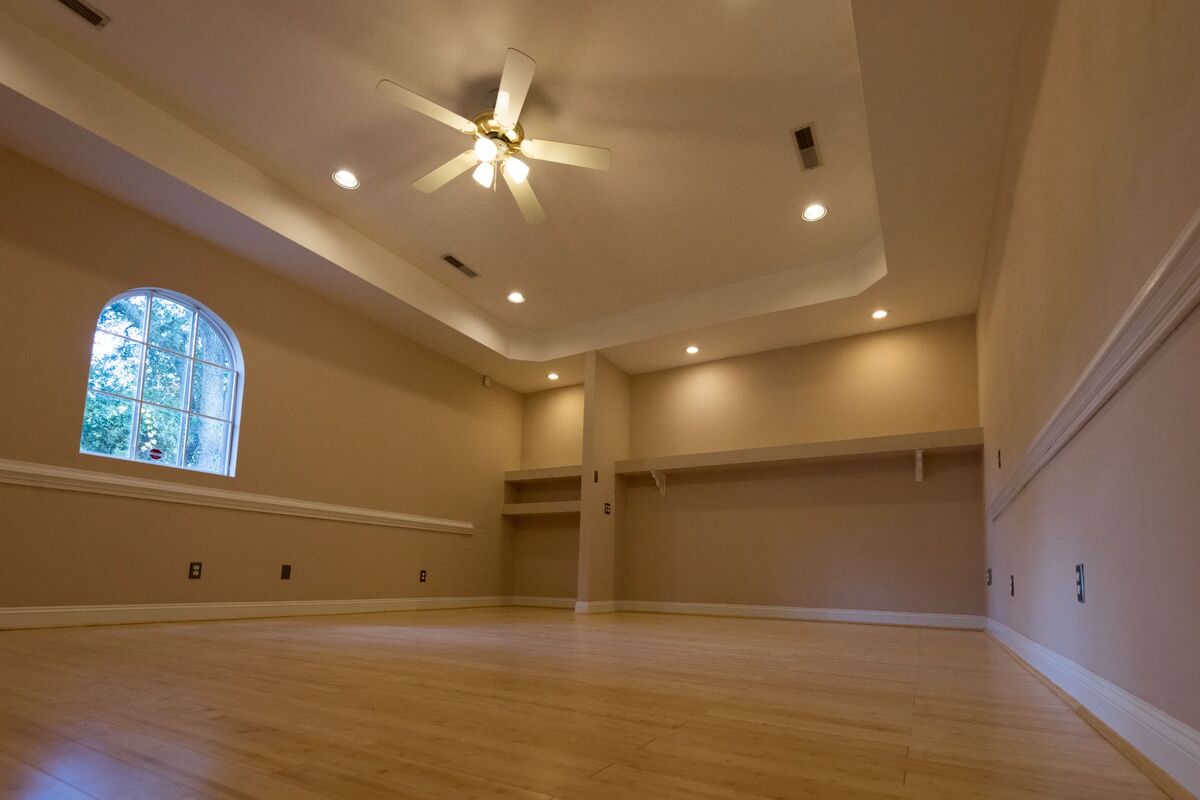Large office with arched window