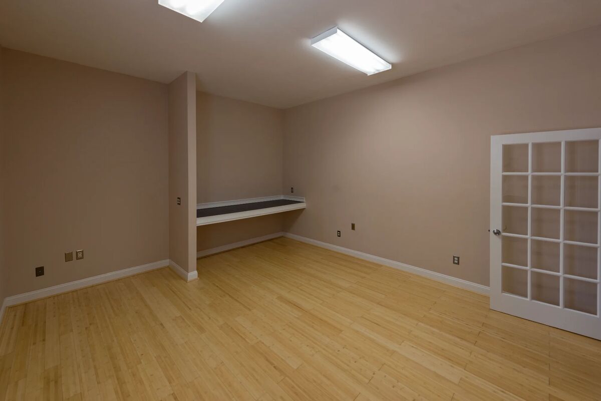 Office with built-in desk