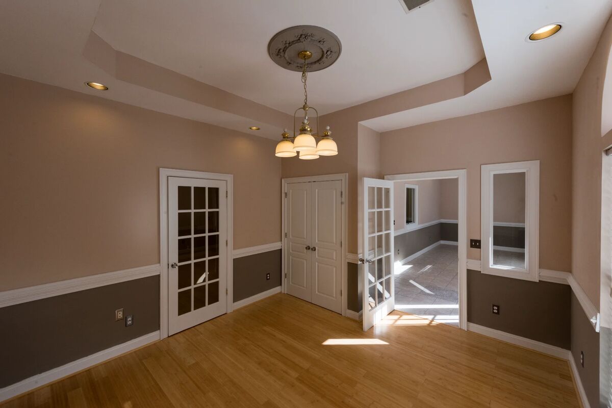 Office with French doors